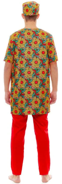 Disfraz de Africano con Estampado Floral para Hombre Africanos Partilandia